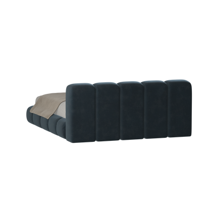 Fluffy Upholstered Bed Frame in Textured Bouclé