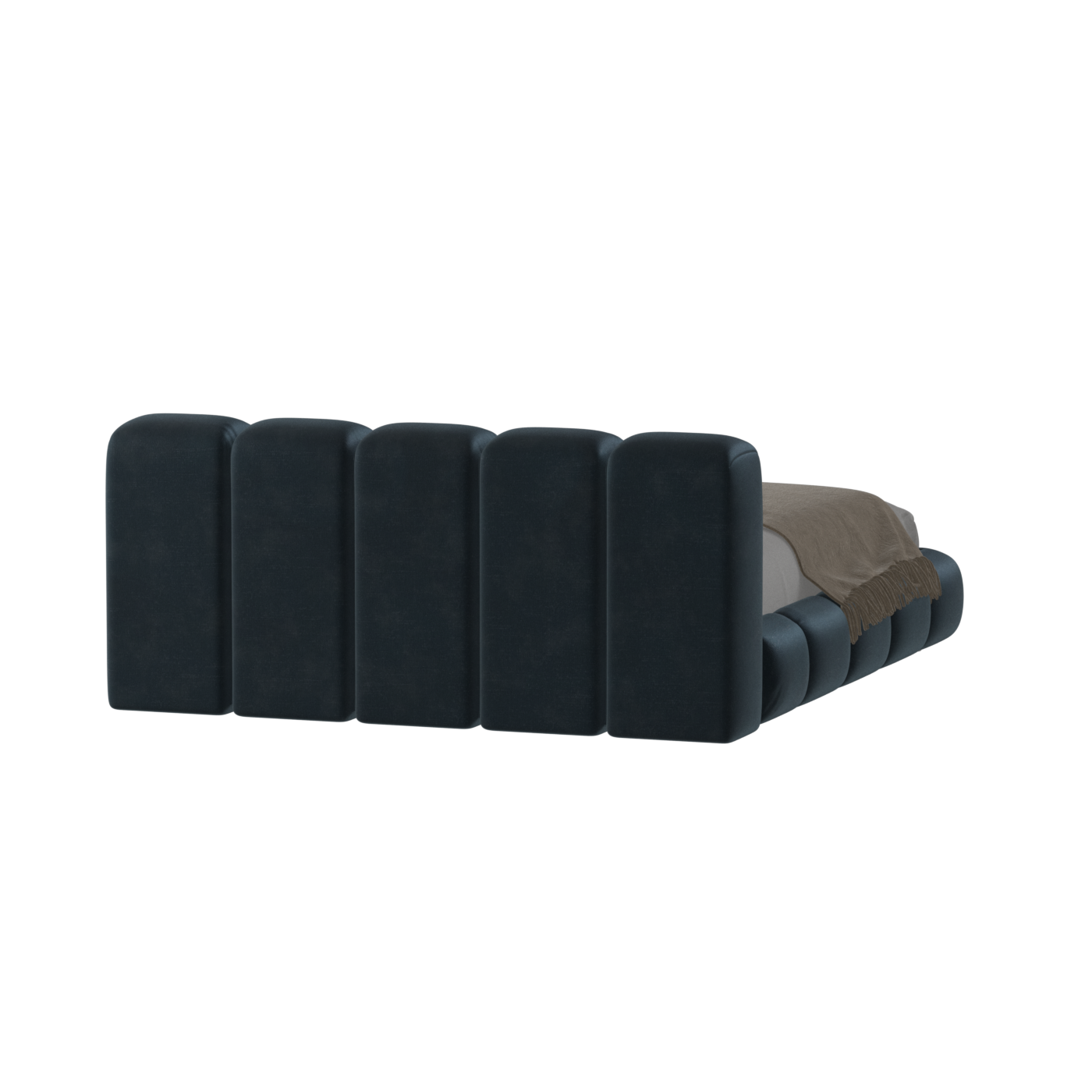 Fluffy Upholstered Bed Frame in Textured Bouclé