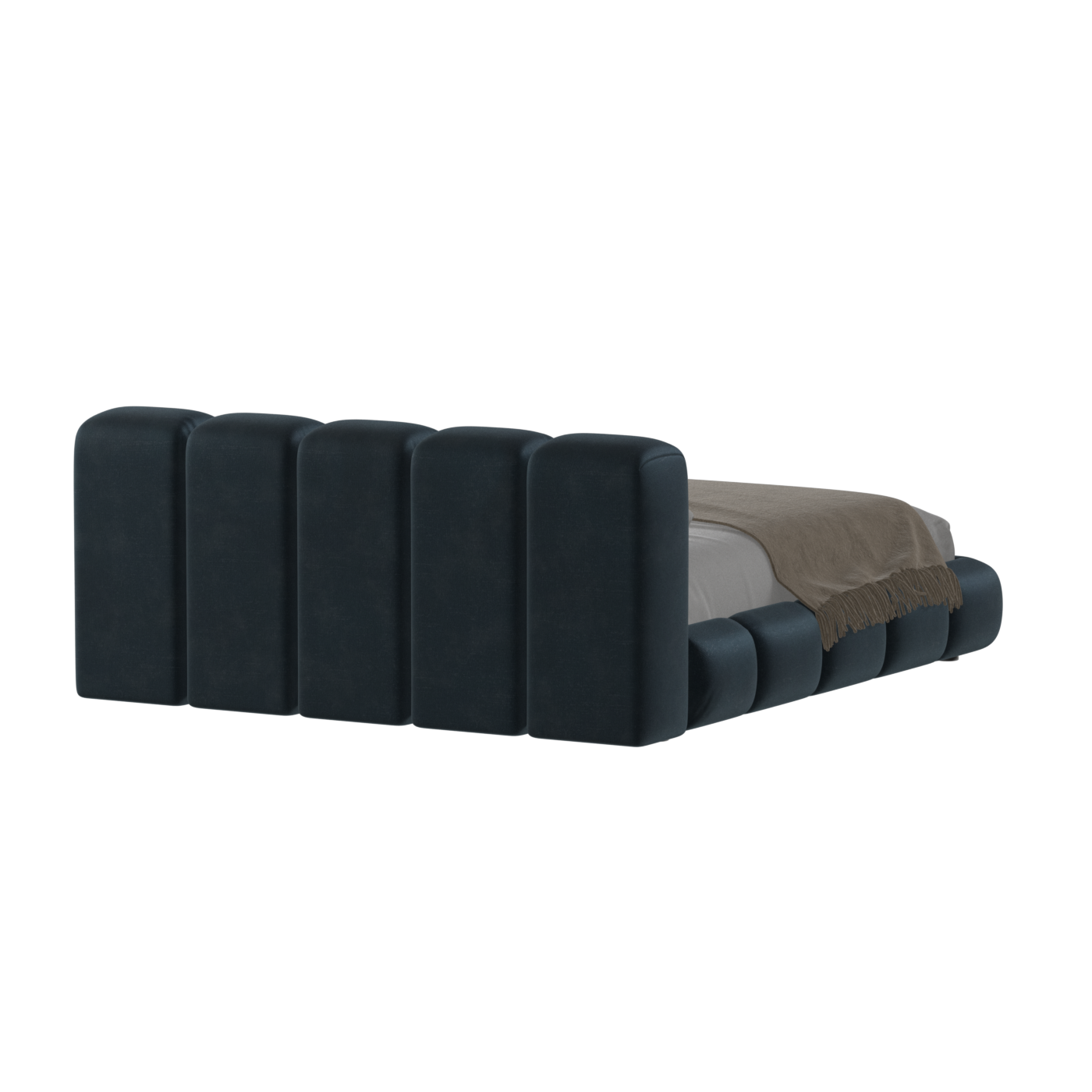 Fluffy Upholstered Bed Frame in Textured Bouclé