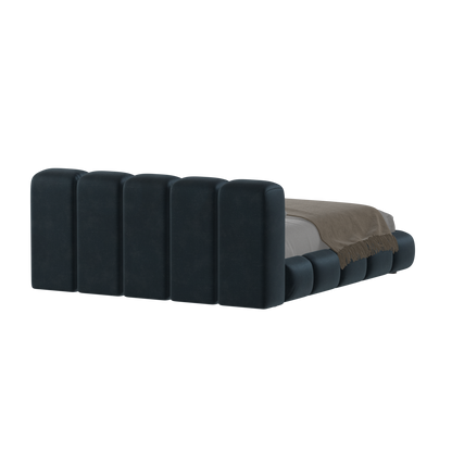 Fluffy Upholstered Bed Frame in Textured Bouclé