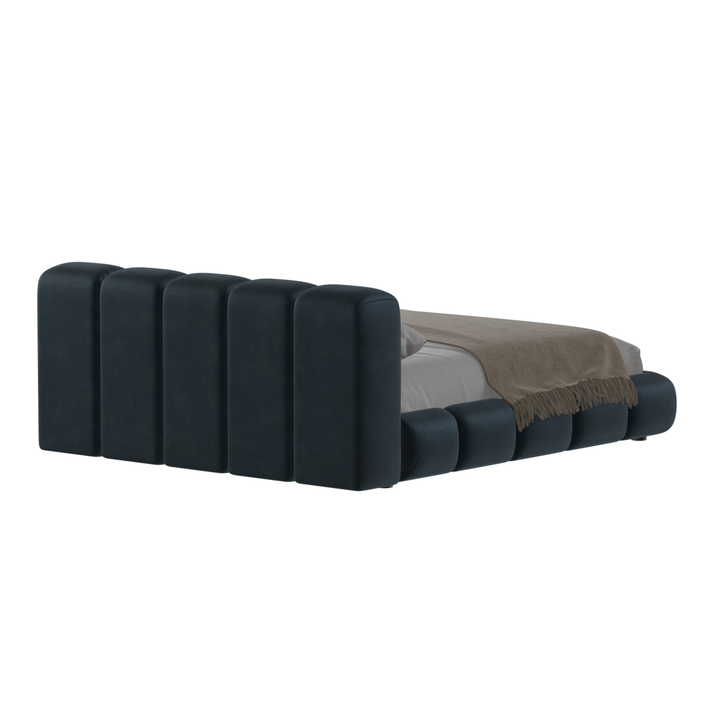 Fluffy Upholstered Bed Frame in Textured Bouclé