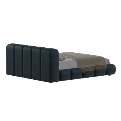 Fluffy Upholstered Bed Frame in Textured Bouclé