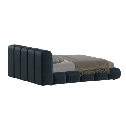 Fluffy Upholstered Bed Frame in Textured Bouclé
