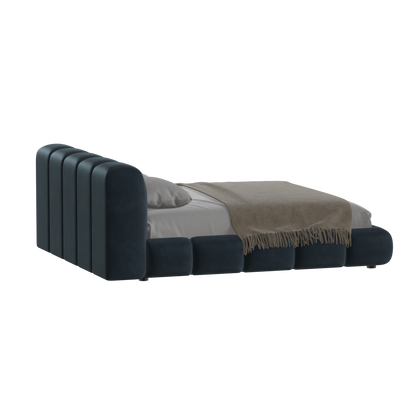 Fluffy Upholstered Bed Frame in Textured Bouclé