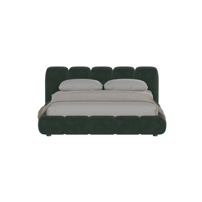 Fluffy Upholstered Bed Frame in Textured Bouclé