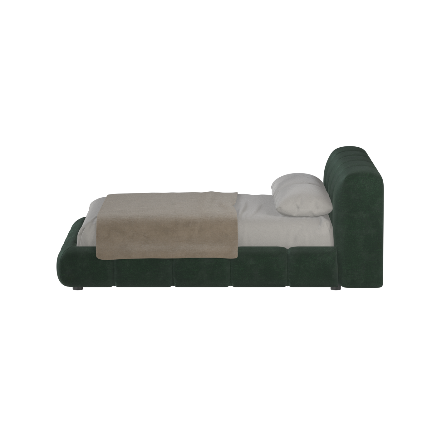 Fluffy Upholstered Bed Frame in Textured Bouclé