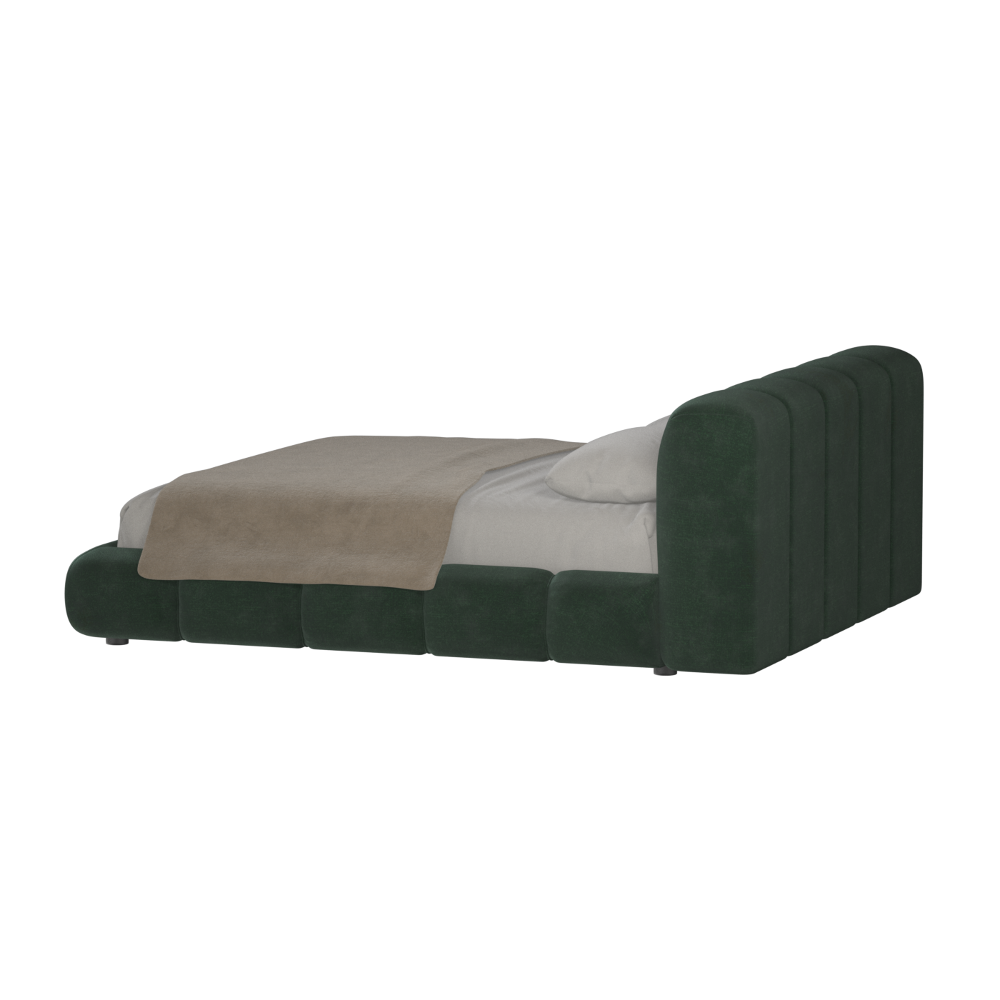 Fluffy Upholstered Bed Frame in Textured Bouclé