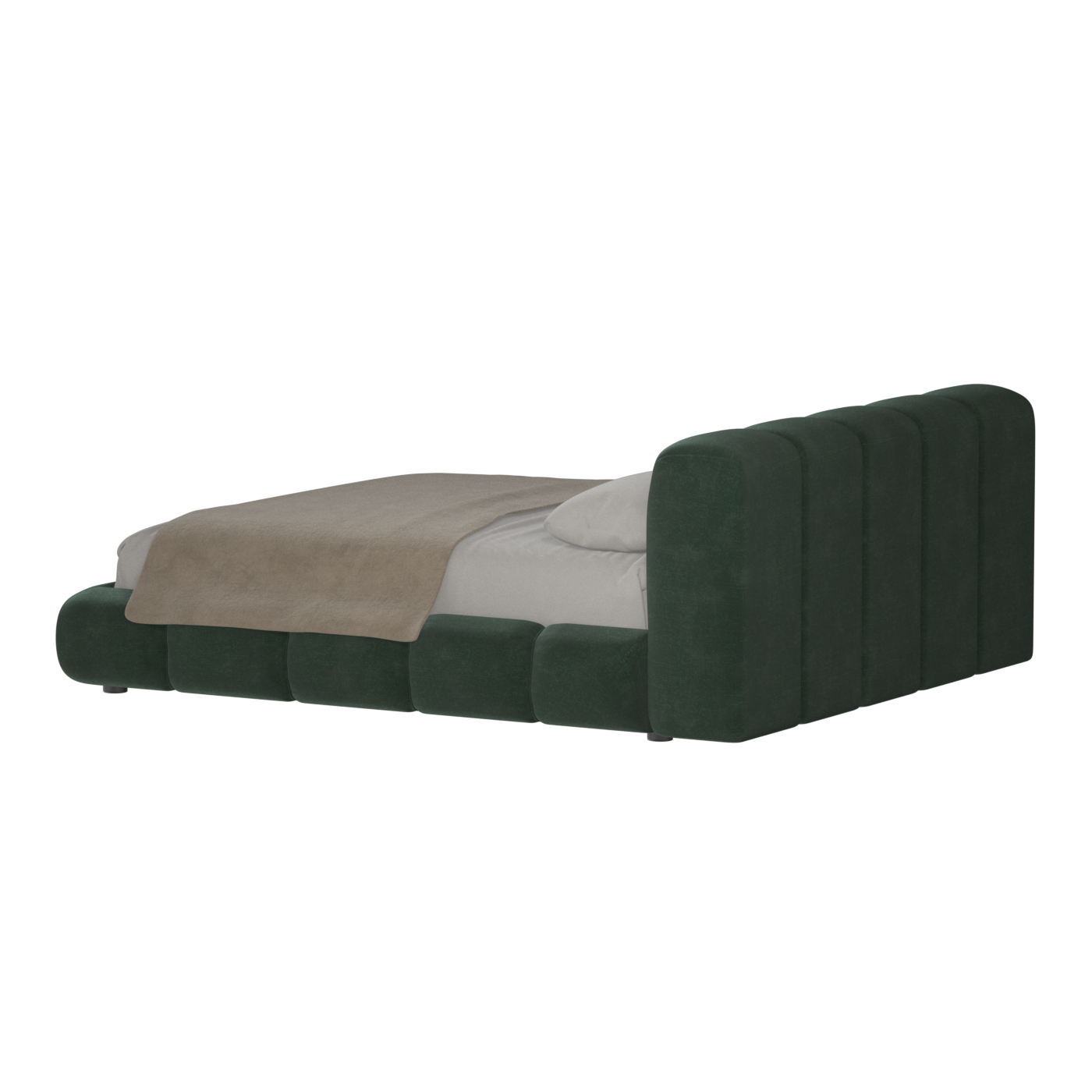 Fluffy Upholstered Bed Frame in Textured Bouclé