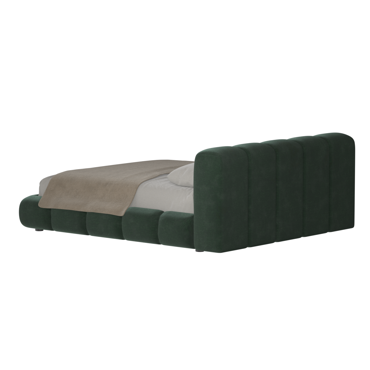 Fluffy Upholstered Bed Frame in Textured Bouclé