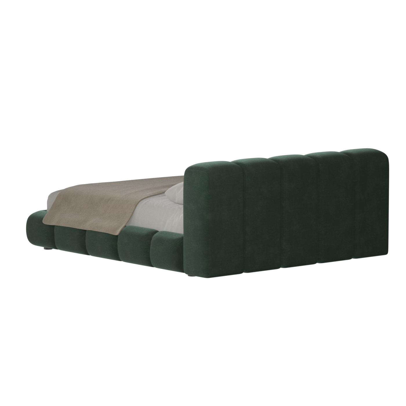 Fluffy Upholstered Bed Frame in Textured Bouclé