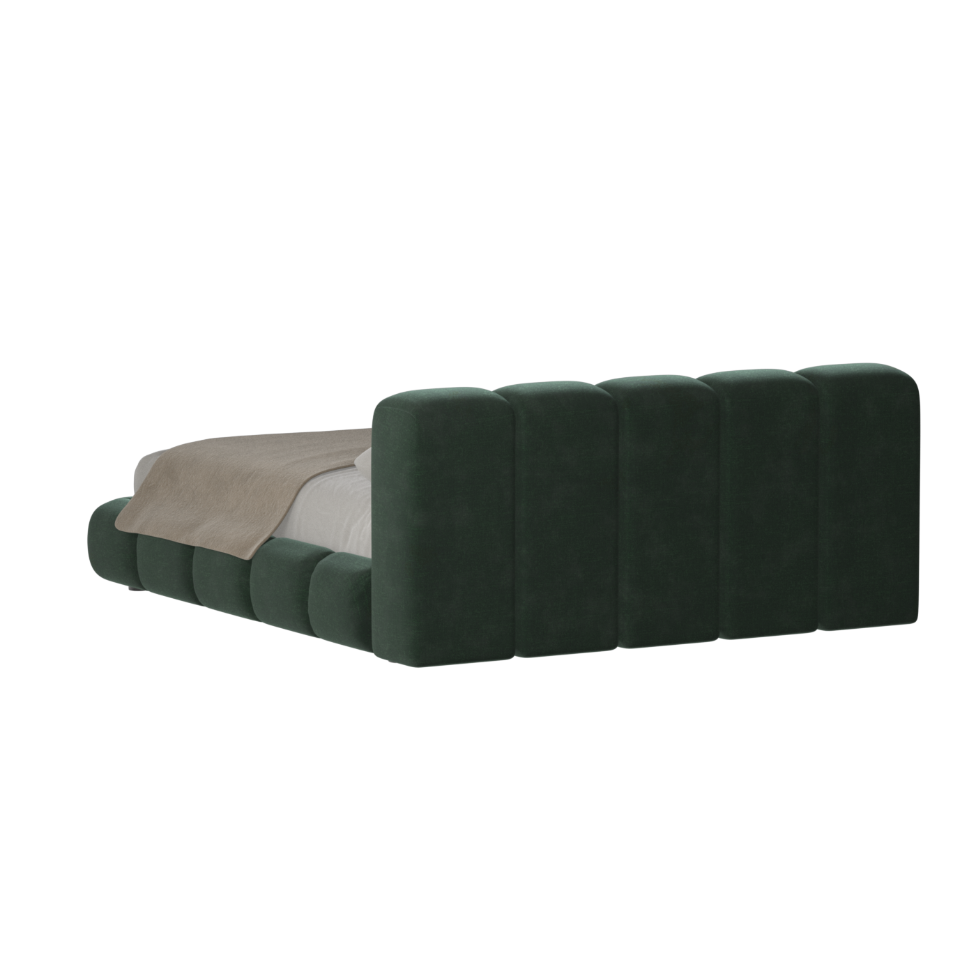 Fluffy Upholstered Bed Frame in Textured Bouclé