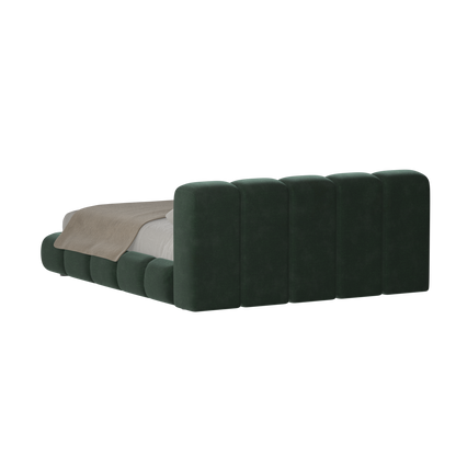 Fluffy Upholstered Bed Frame in Textured Bouclé