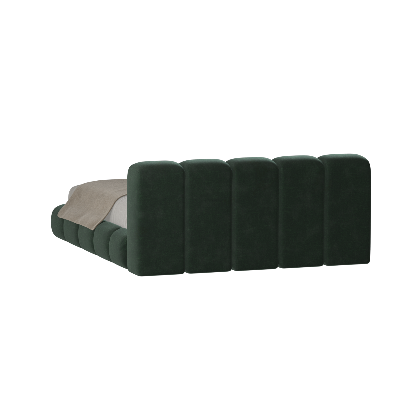 Fluffy Upholstered Bed Frame in Textured Bouclé