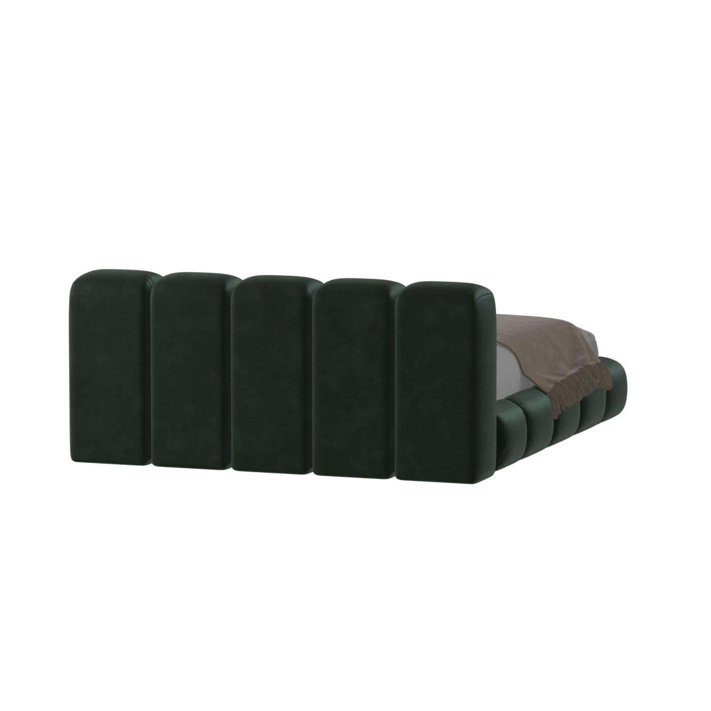 Fluffy Upholstered Bed Frame in Textured Bouclé