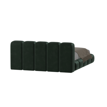 Fluffy Upholstered Bed Frame in Textured Bouclé