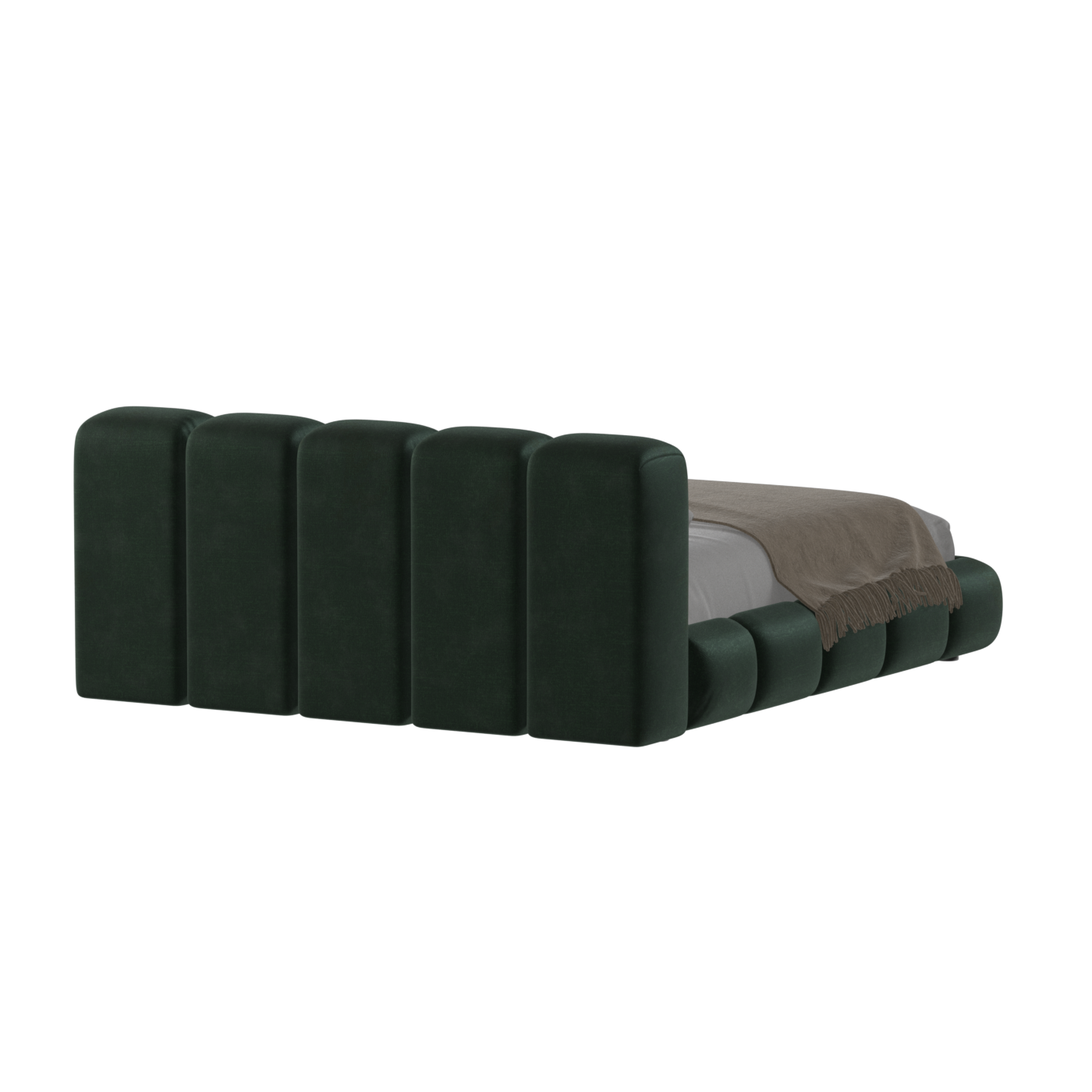 Fluffy Upholstered Bed Frame in Textured Bouclé