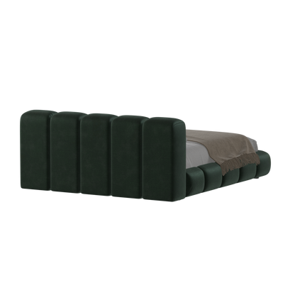 Fluffy Upholstered Bed Frame in Textured Bouclé