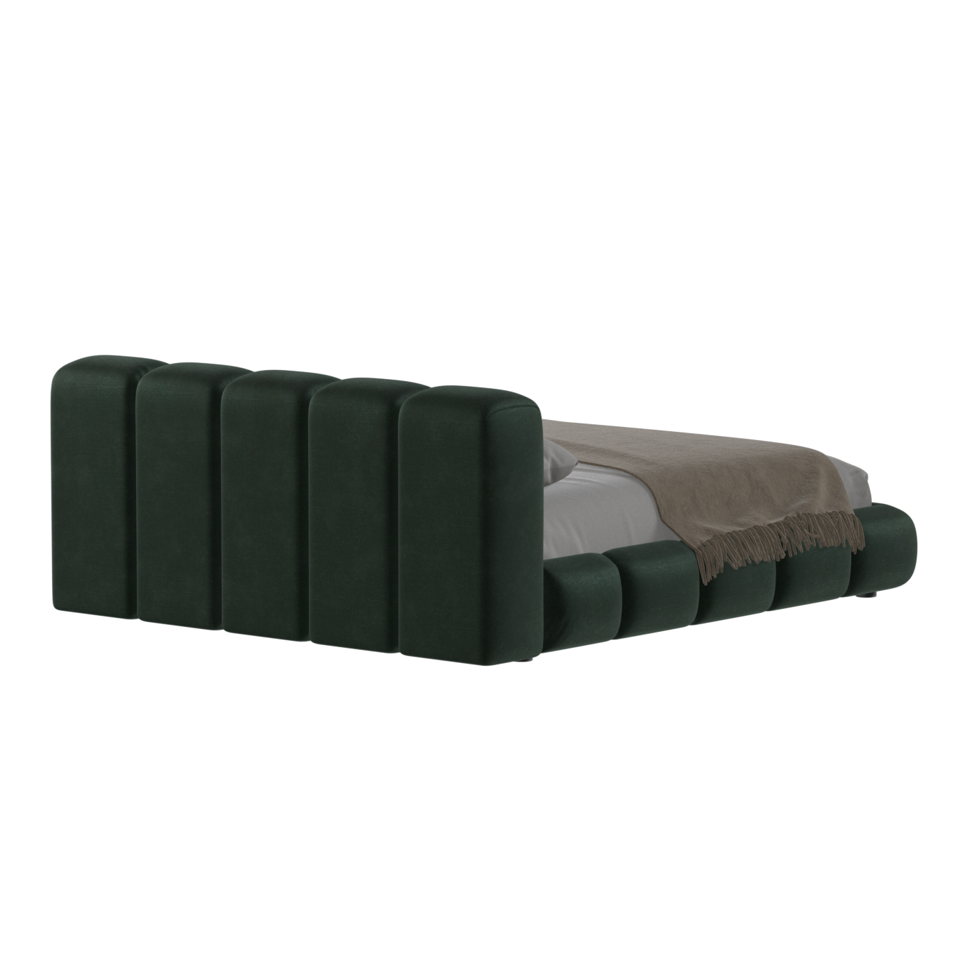 Fluffy Upholstered Bed Frame in Textured Bouclé