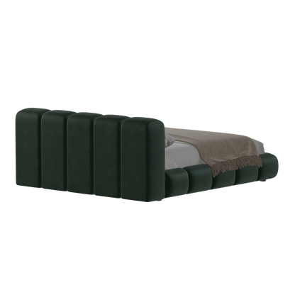 Fluffy Upholstered Bed Frame in Textured Bouclé