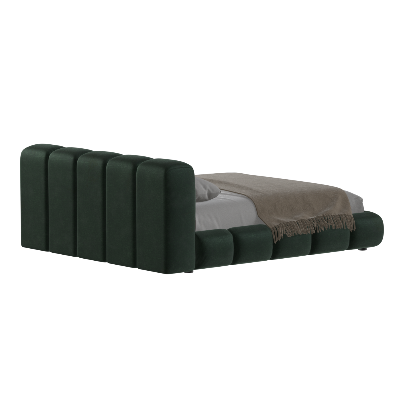 Fluffy Upholstered Bed Frame in Textured Bouclé