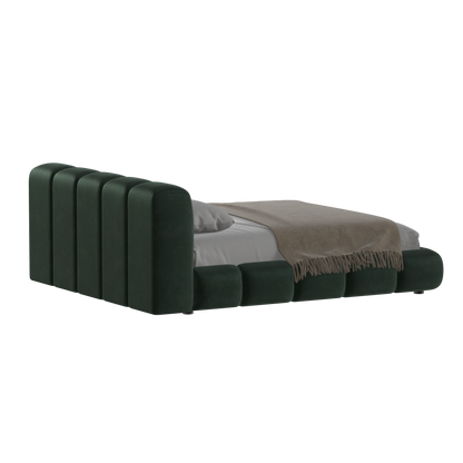 Fluffy Upholstered Bed Frame in Textured Bouclé