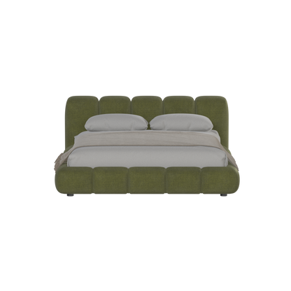 Fluffy Upholstered Bed Frame in Textured Bouclé