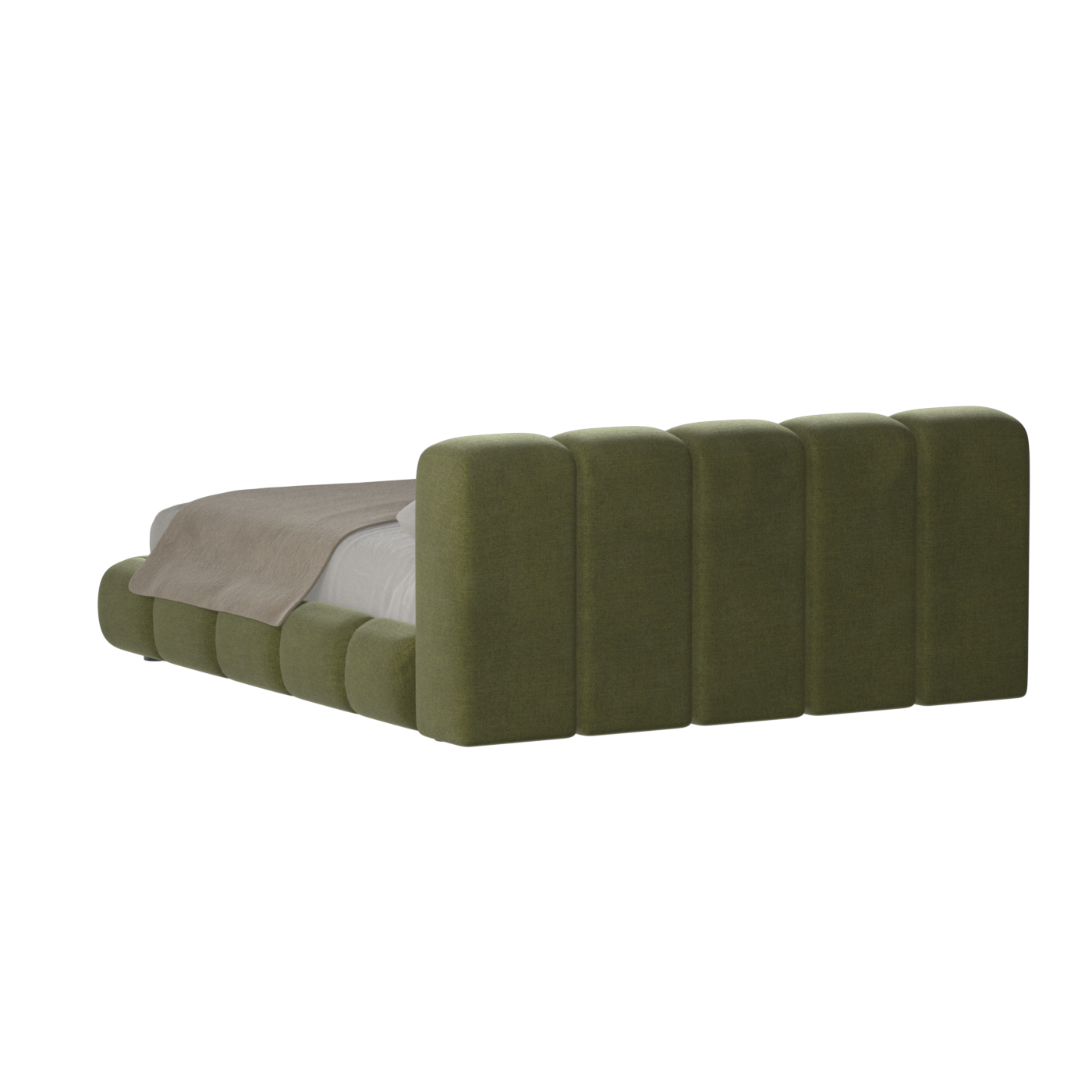 Fluffy Upholstered Bed Frame in Textured Bouclé