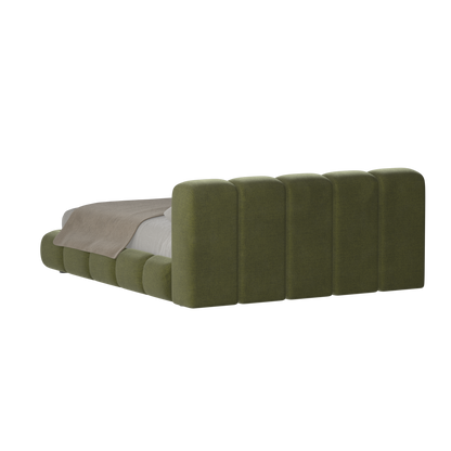 Fluffy Upholstered Bed Frame in Textured Bouclé