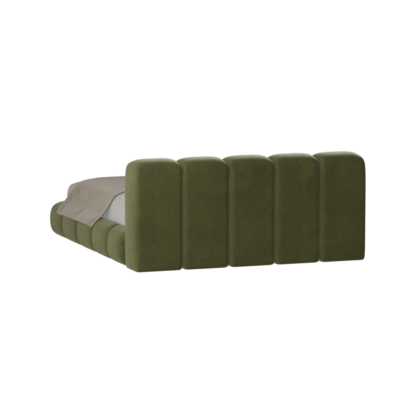 Fluffy Upholstered Bed Frame in Textured Bouclé