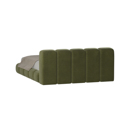 Fluffy Upholstered Bed Frame in Textured Bouclé