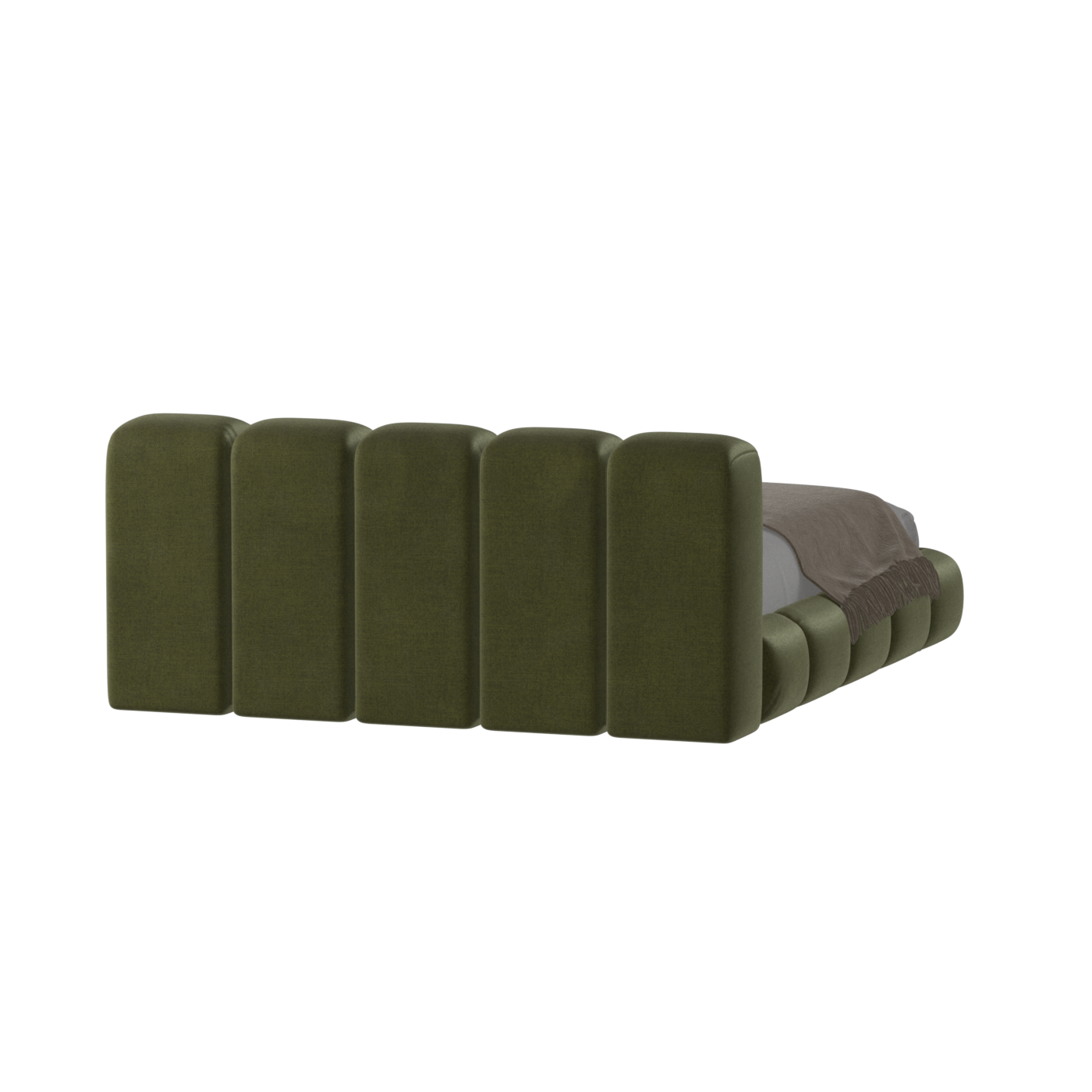 Fluffy Upholstered Bed Frame in Textured Bouclé
