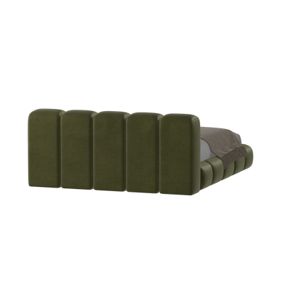 Fluffy Upholstered Bed Frame in Textured Bouclé