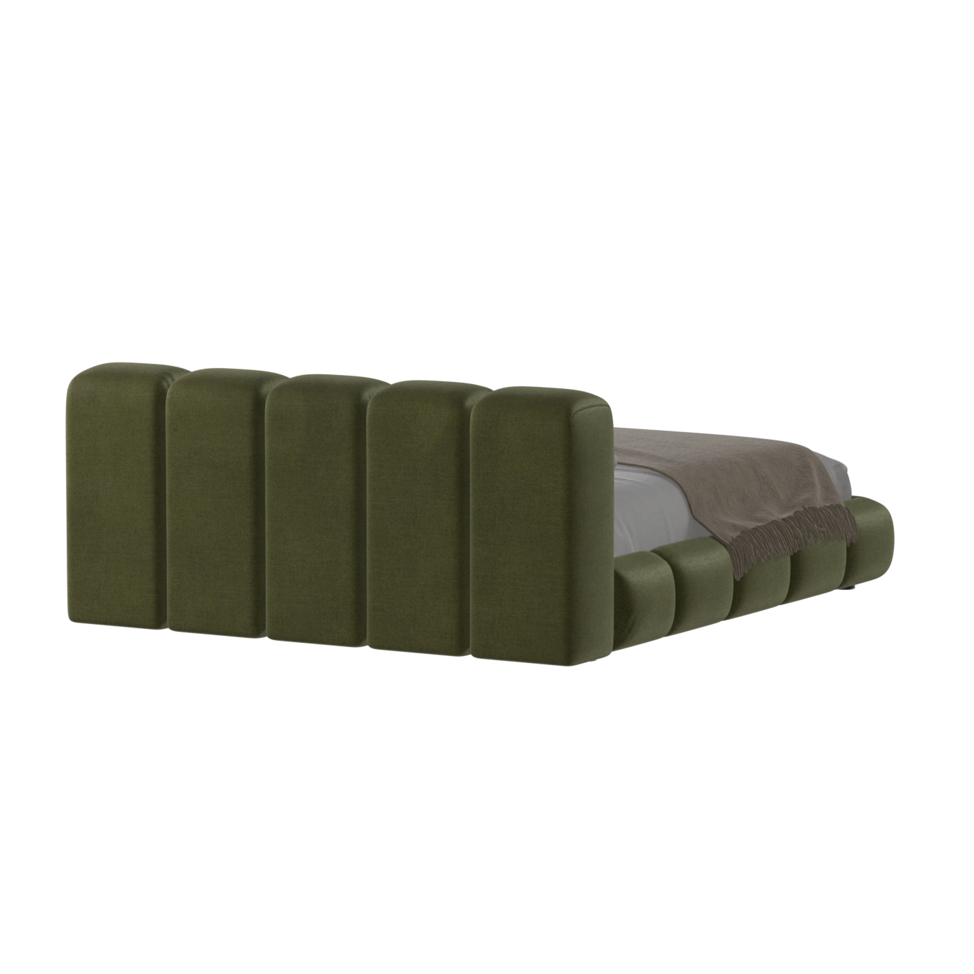 Fluffy Upholstered Bed Frame in Textured Bouclé