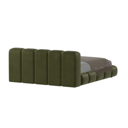 Fluffy Upholstered Bed Frame in Textured Bouclé