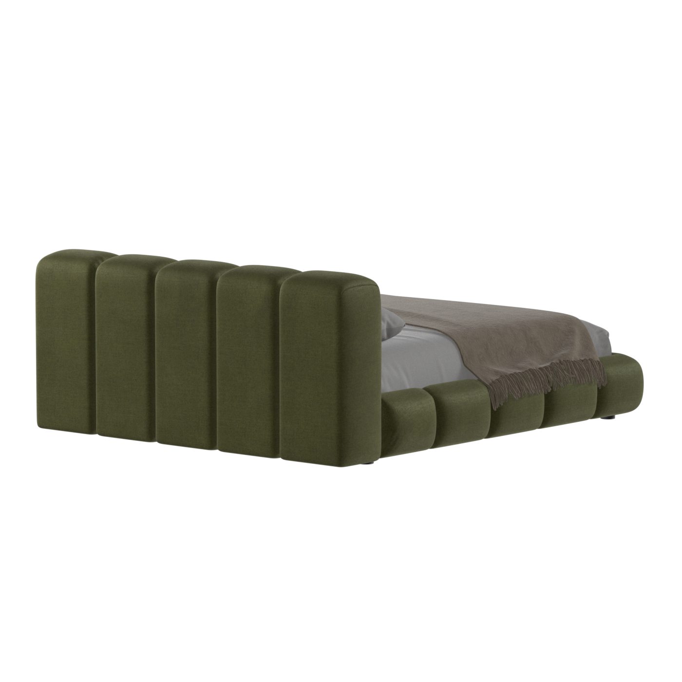 Fluffy Upholstered Bed Frame in Textured Bouclé