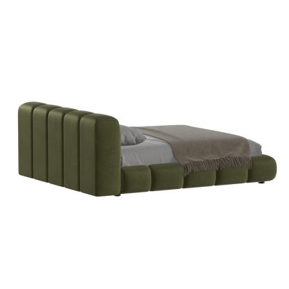 Fluffy Upholstered Bed Frame in Textured Bouclé