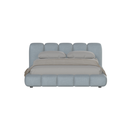 Fluffy Upholstered Bed Frame in Textured Bouclé
