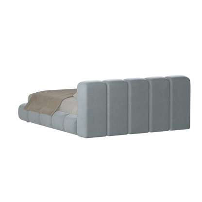 Fluffy Upholstered Bed Frame in Textured Bouclé