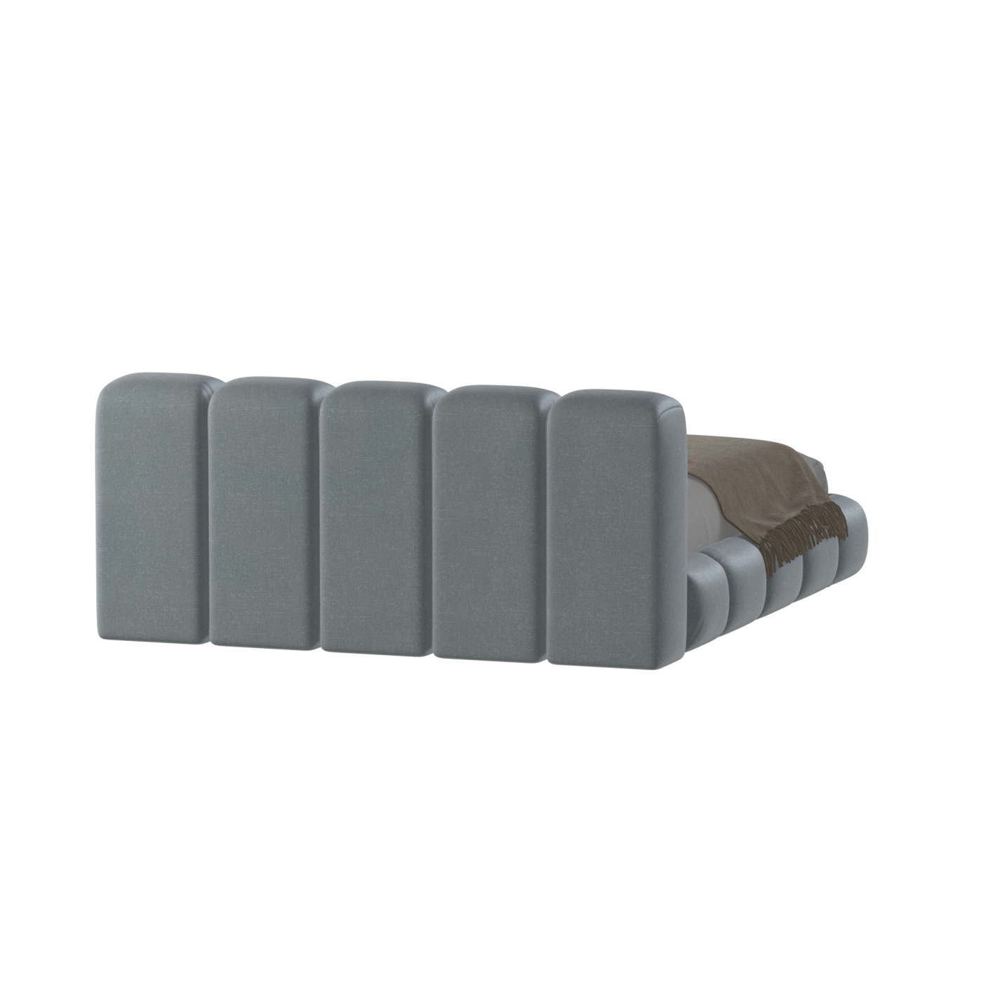 Fluffy Upholstered Bed Frame in Textured Bouclé