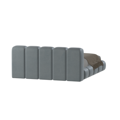 Fluffy Upholstered Bed Frame in Textured Bouclé