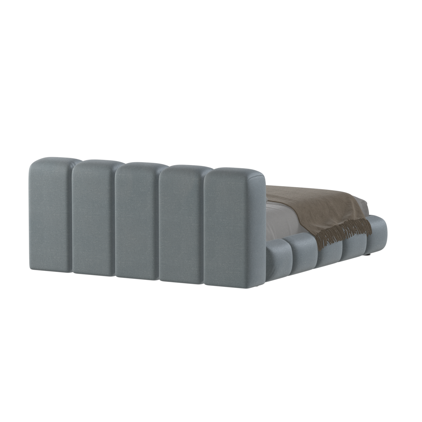 Fluffy Upholstered Bed Frame in Textured Bouclé