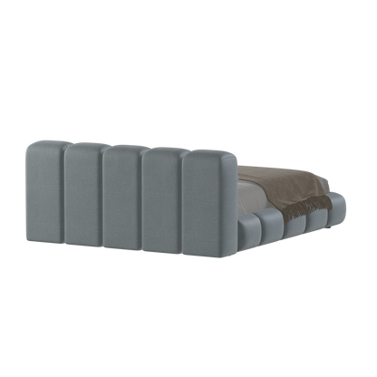 Fluffy Upholstered Bed Frame in Textured Bouclé