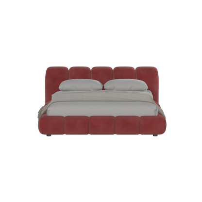 Fluffy Upholstered Bed Frame in Textured Bouclé