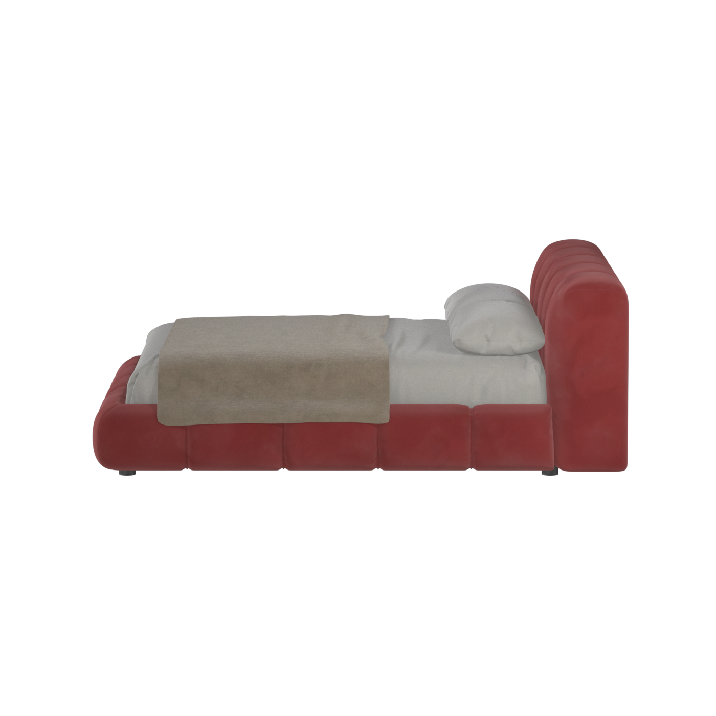 Fluffy Upholstered Bed Frame in Textured Bouclé