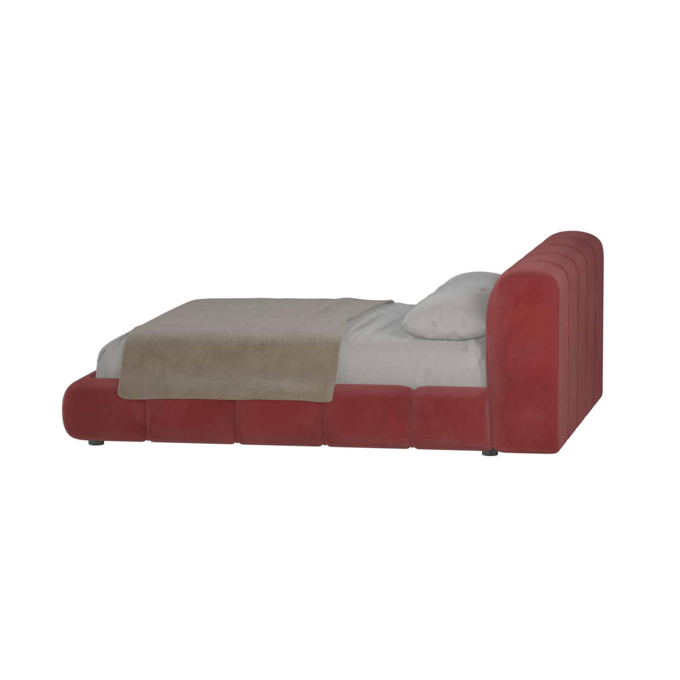 Fluffy Upholstered Bed Frame in Textured Bouclé