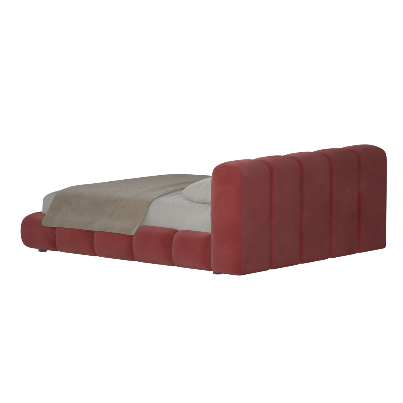 Fluffy Upholstered Bed Frame in Textured Bouclé