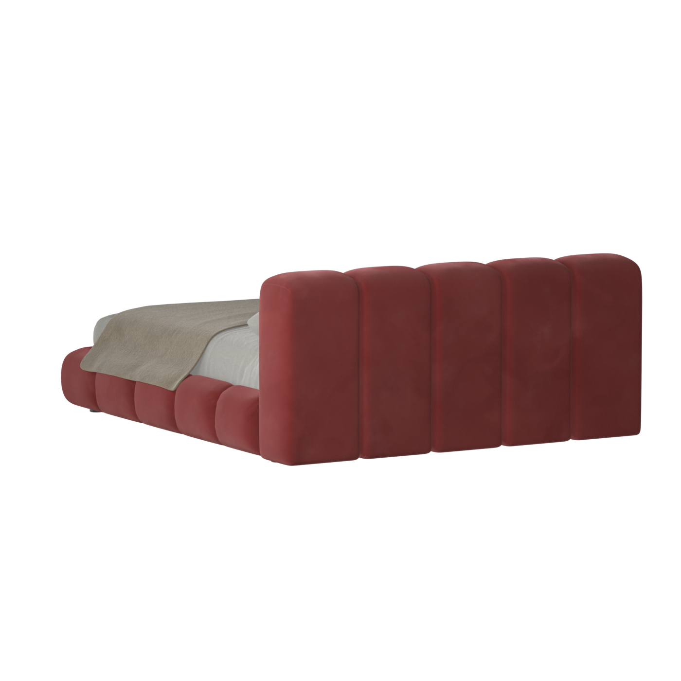 Fluffy Upholstered Bed Frame in Textured Bouclé