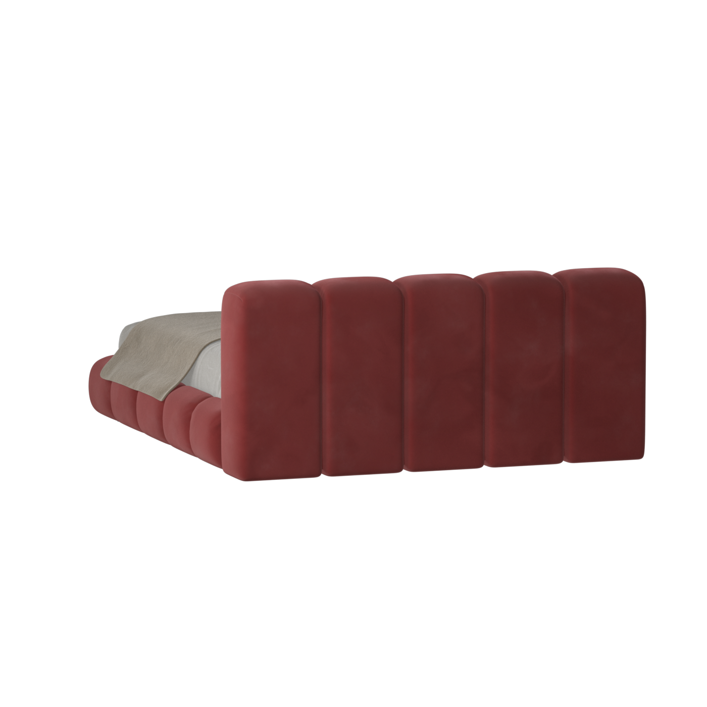Fluffy Upholstered Bed Frame in Textured Bouclé