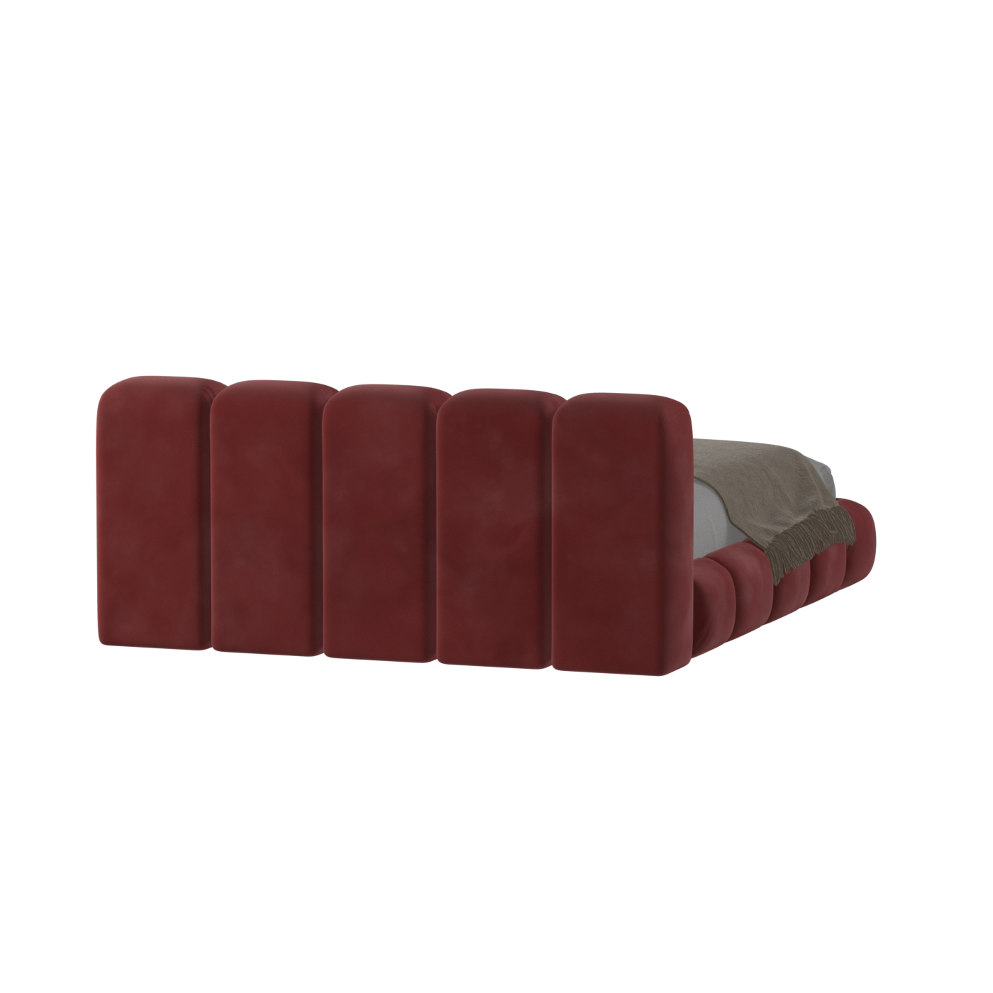 Fluffy Upholstered Bed Frame in Textured Bouclé