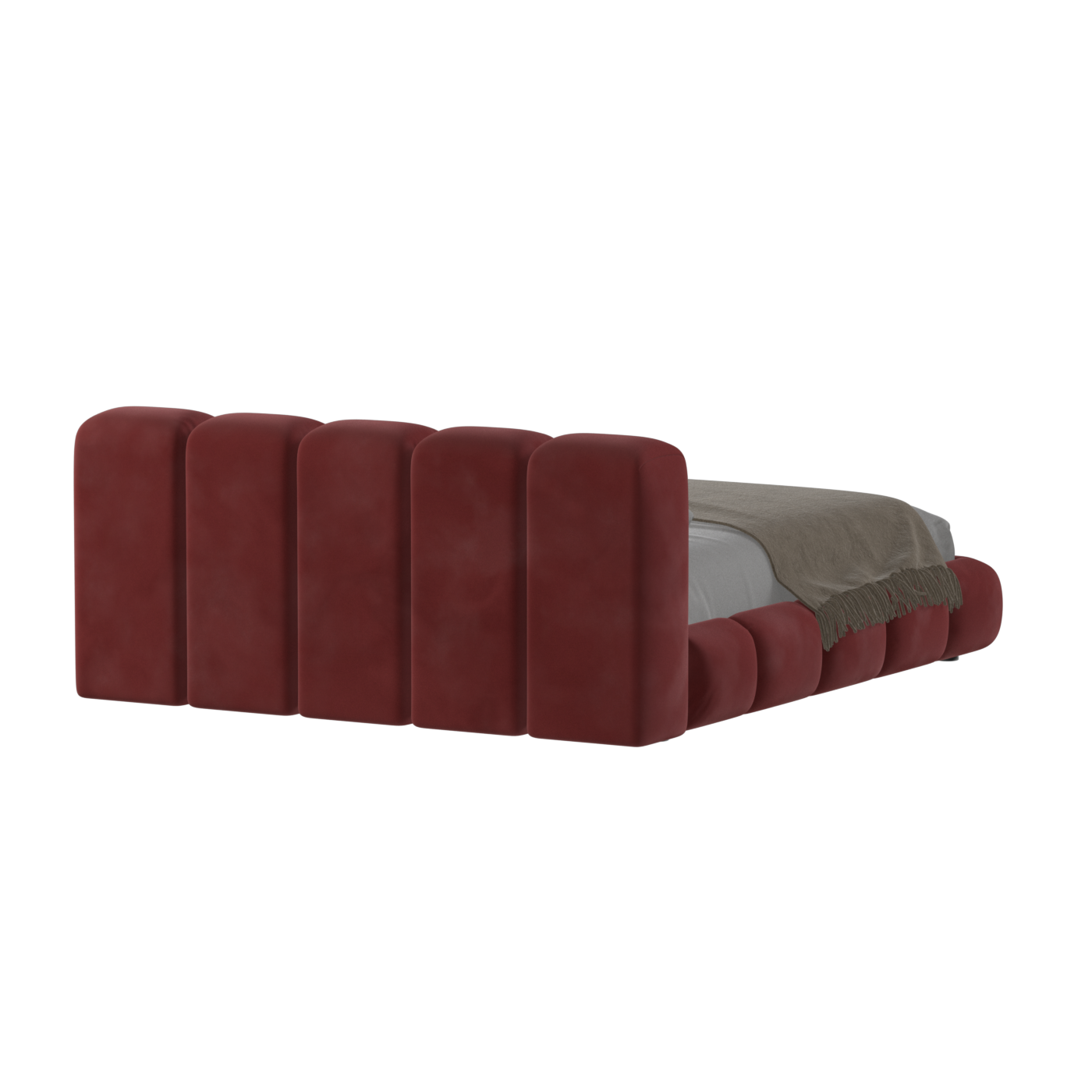 Fluffy Upholstered Bed Frame in Textured Bouclé